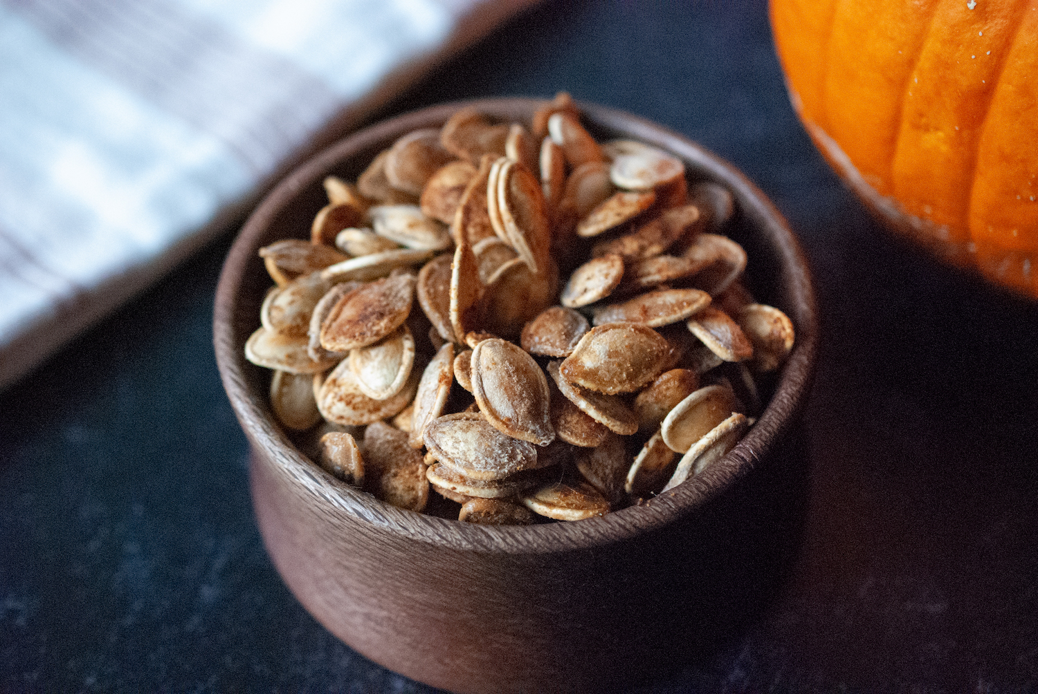 Best Baked Pumpkin Seeds in a Wooden Bowl